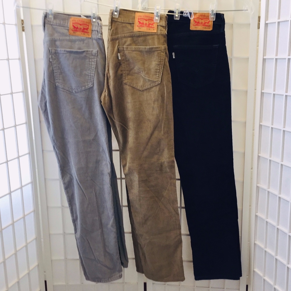 2 pair of LEVIS 511 Slim, 33 waist/32 length corduroys